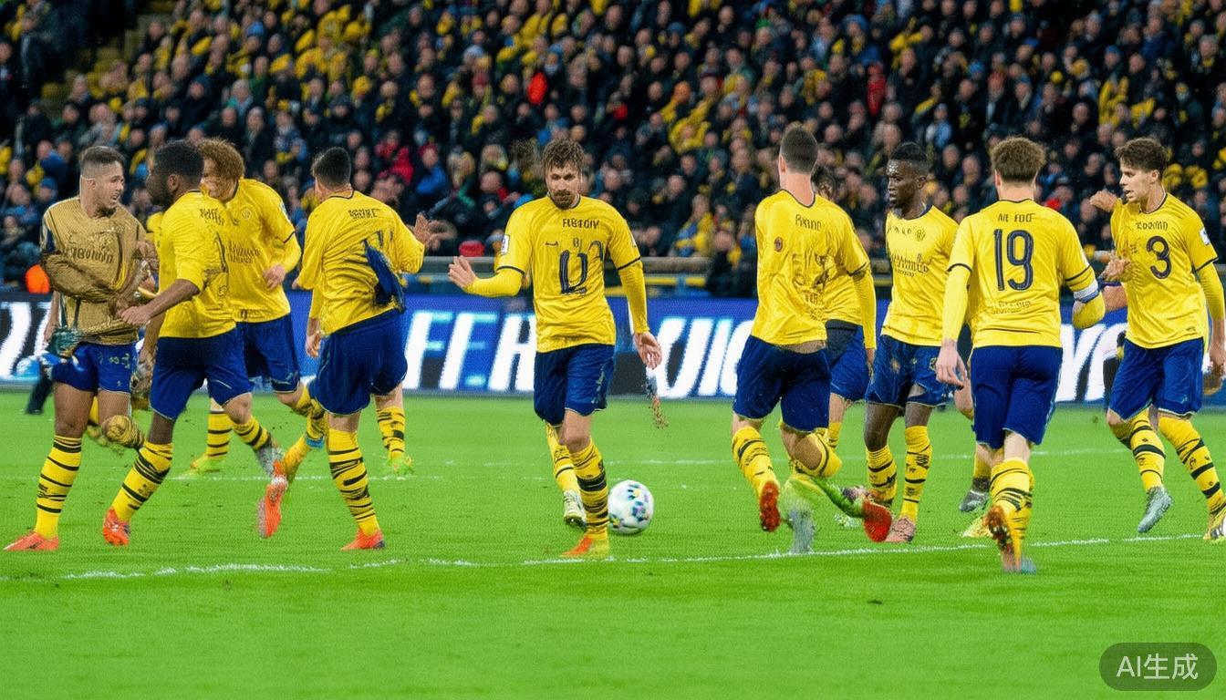 紧随其后的是多特蒙德，本赛季表现抢眼。多特凭借年轻